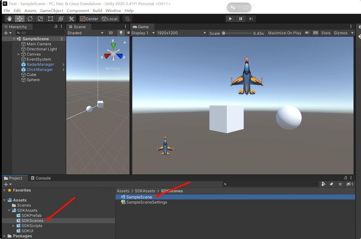 Open the sample scene Open the sample scene