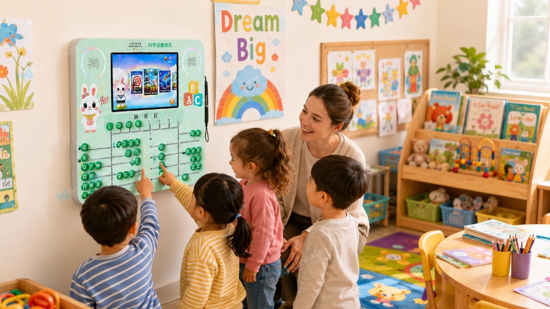 Interactive Preschool Learning Wall Core Features Interactive preschool learning wall features phonics spelling English and math modules for kindergarten