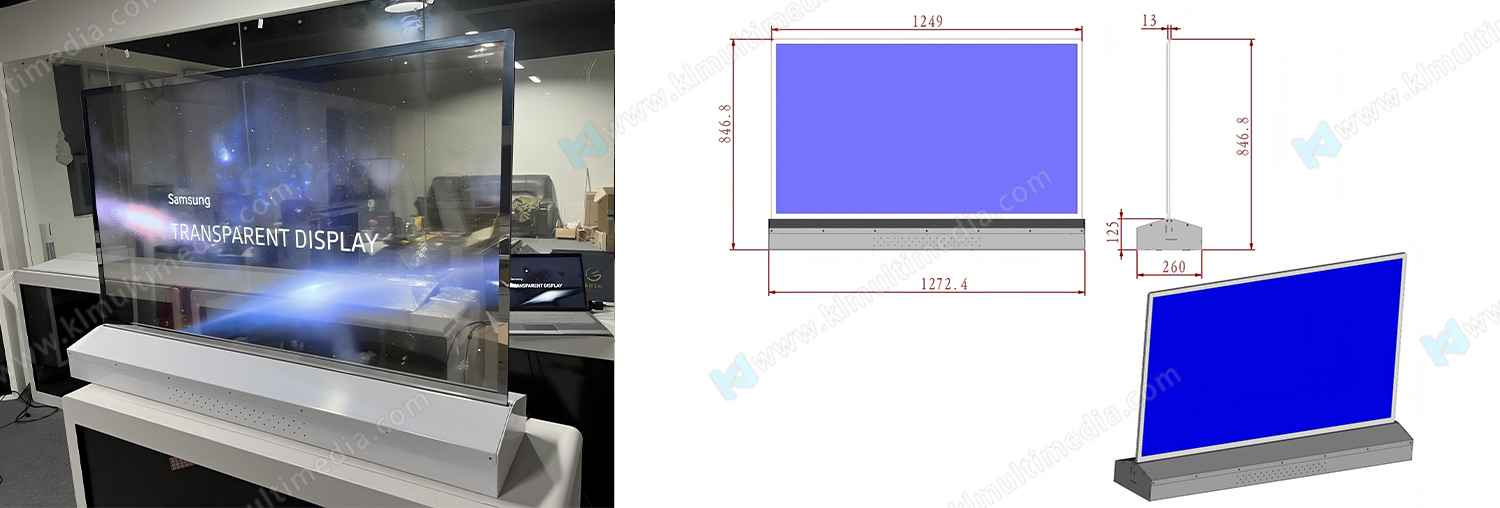 55-inch desktop transparent